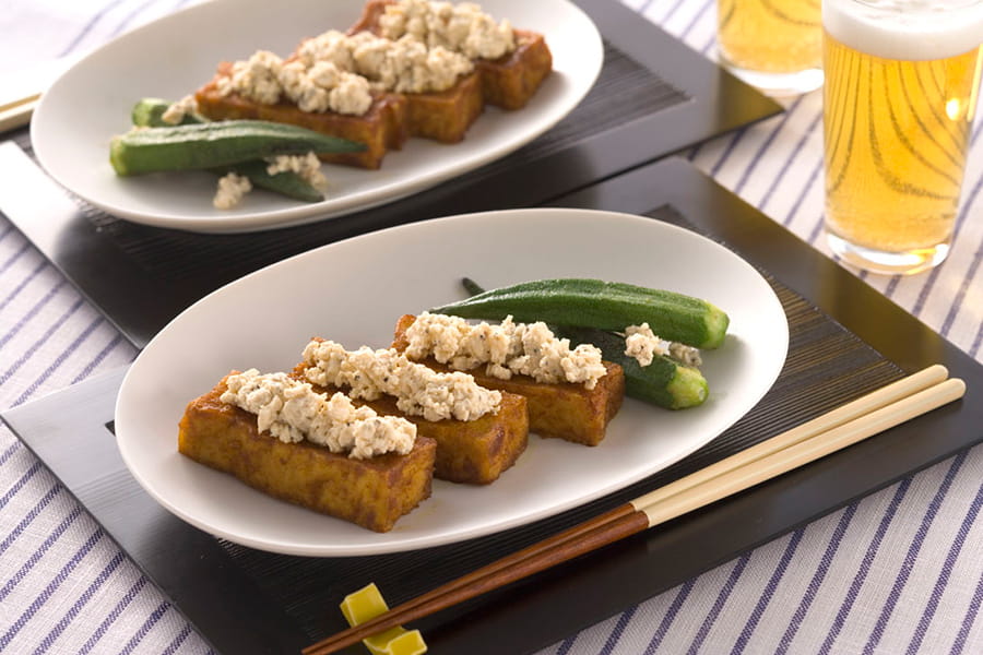 厚揚げのカレー照り焼き