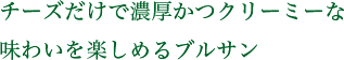 チーズだけで濃厚かつクリーミーな味わいを楽しめるブルサン