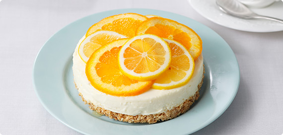 レモンとオレンジのレアチーズケーキ